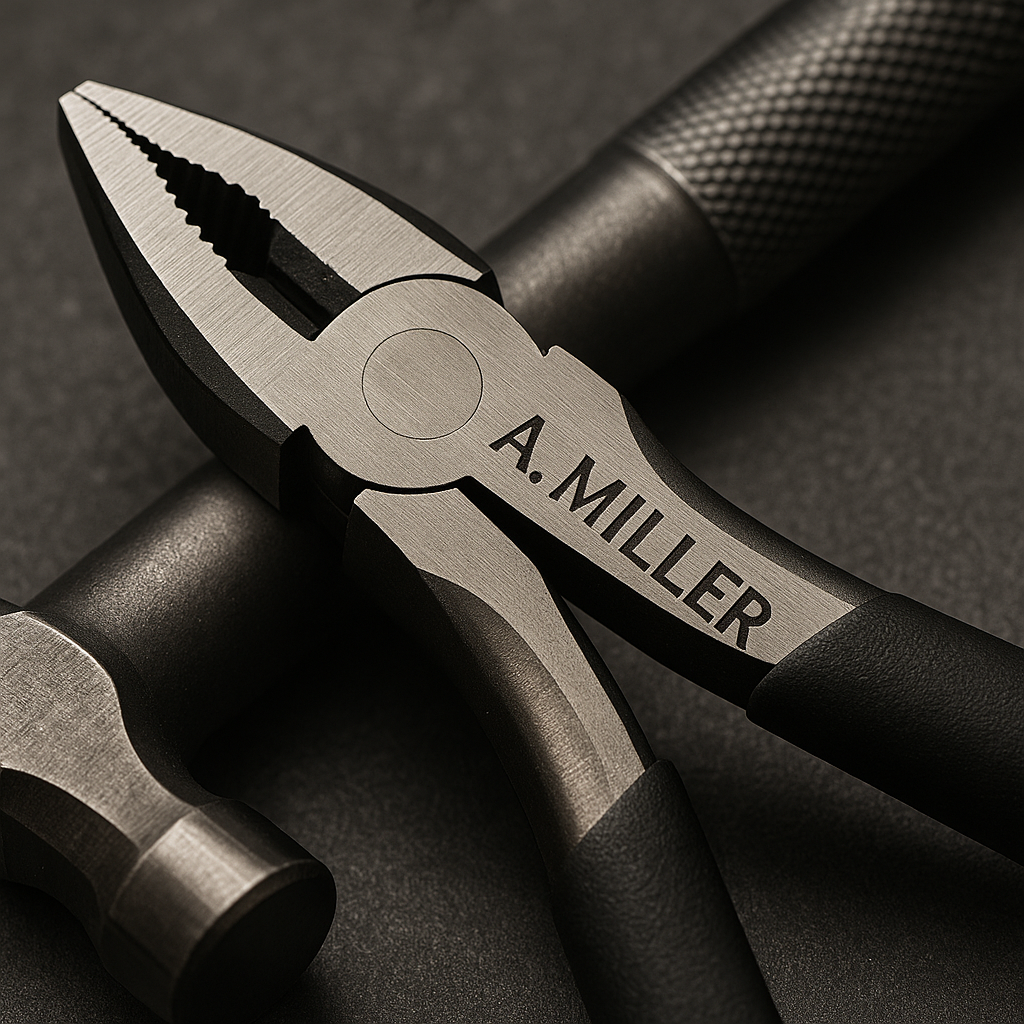 Agriculture tool marking and equipment organization laser engraved