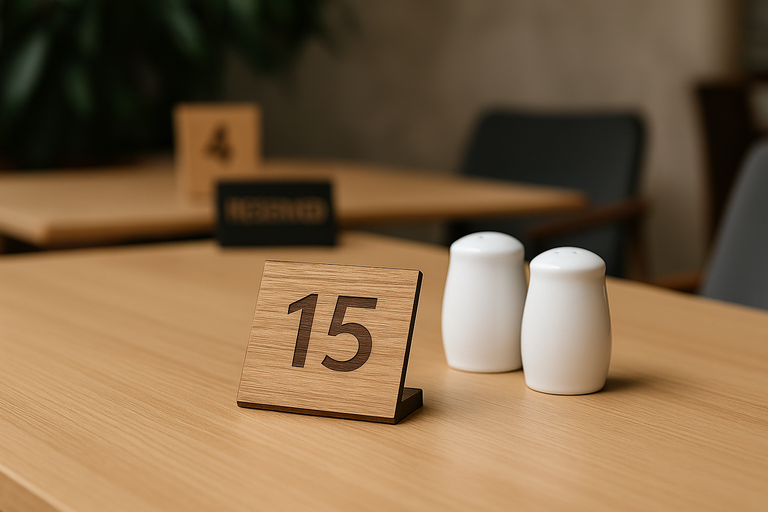 Restaurant table numbers and dining organization laser engraved