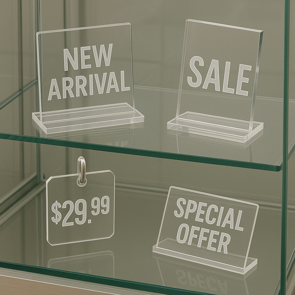 Retail acrylic displays and modern store fixtures laser cut Hagerstown MD