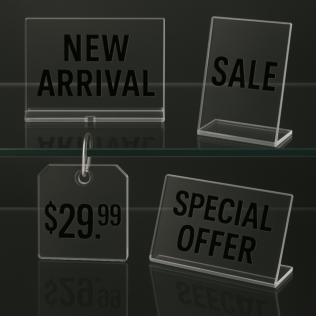 Premium retail displays and luxury store fixtures laser engraved